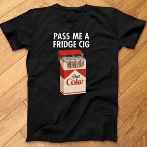Funny Diet Coke Fridge Cig Meme Graphic T Shirt Black Humor Tee